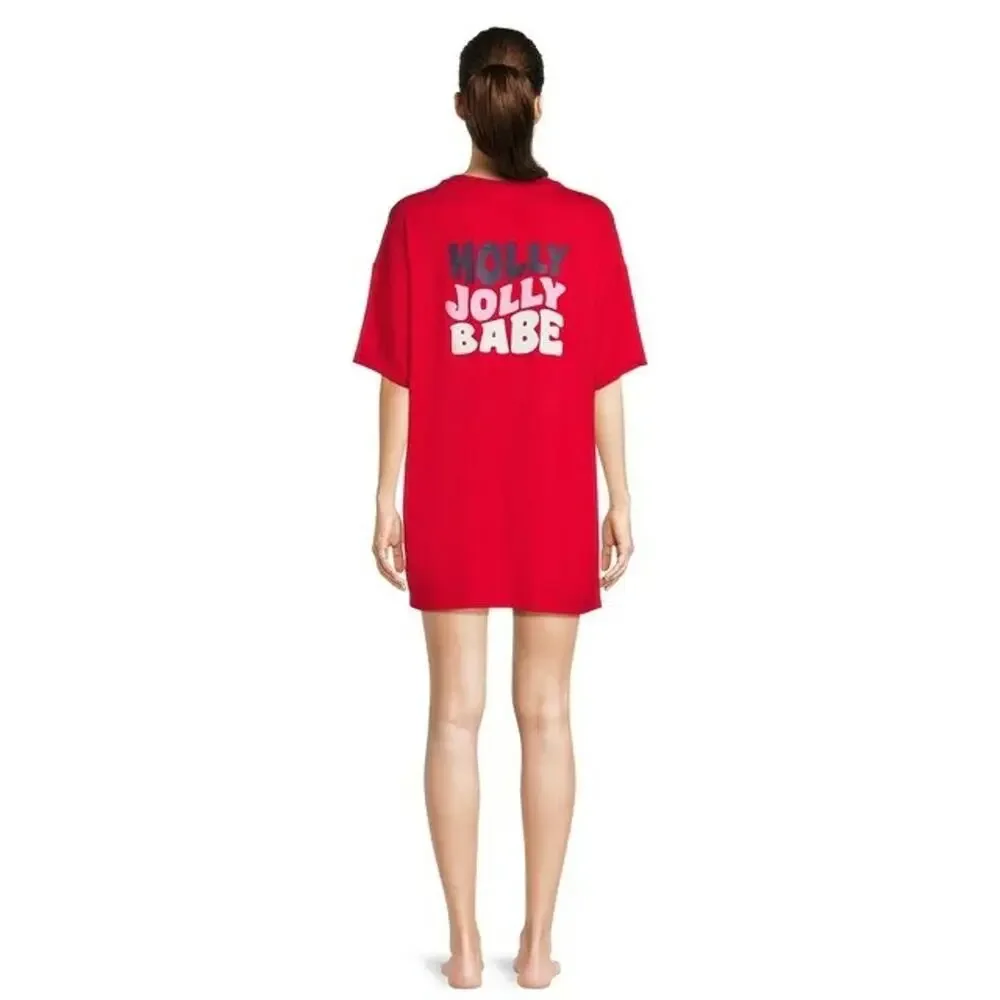CELEBRITY PINK SLEEP WOMENS RED OVERSIZED‎ SLEEP SHIRT NIGHTGOWN SIZE M/L NWT